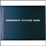 COLLINS CORPORATE VISITORS BOOK 192 PAGE 300 X 200MM GOLD BLOCKED BLACK