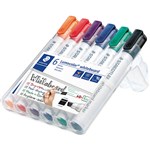 STAEDTLER 351 LUMOCOLOR WHITEBOARD MARKER CHISEL ASSORTED WALLET 6