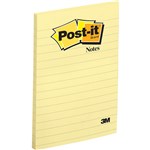 POSTIT 660 LINED NOTES 101 X 152MM YELLOW