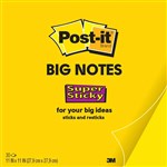 POSTIT BN11 SUPER STICKY BIG NOTE 279 X 279MM BRIGHT YELLOW 30 SHEETS
