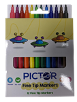 PICTOR COLOURED FINE TIP MARKERS PACK 12