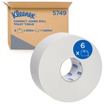 KLEENEX COMPACT TOILET TISSUE ROLL 2PLY 300M CARTON 6