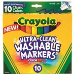 CRAYOLA ULTRACLEAN WASHABLE MARKERS BROAD CLASSIC COLORS PACK 10