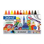DOMS BICOLOUR JUMBO WAX CRAYONS 12 PCS 24 COLOURS