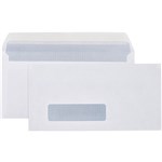 CUMBERLAND DL ENVELOPES SECRETIVE WALLET WINDOWFACE STRIP SEAL 80GSM 110 X 220MM WHITE BOX 500
