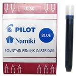 PILOT IC50 FOUNTAIN PEN INK REFILL CARTRIDGE BLUE PACK 6