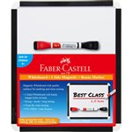 FABERCASTELL DOUBLE SIDED MAGNETIC WHITEBOARD AND 1 X BONUS BICOLOUR MARKER 260 X 310MM