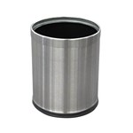 COMPASS GARBAGE BIN WITH LINER ROUND 10 LITRE SILVER
