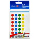 QUIKSTIK LABEL DISPENSER CIRCLE 11MM ASSORTED PACK 245
