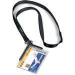 DURABLE CARD HOLDER DELUXE ACRYLIC WITH NECKLACE