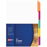 AVERY 85732 DIVIDER PLASTIC 5TAB A4 FLUORESCENT MULTI COLOURS