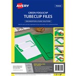 AVERY 88432 TUBECLIP FILE FOOLSCAP GREEN WITH BLACK PRINT PACK 5