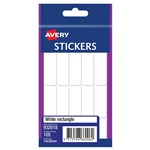 AVERY 932018 MULTIPURPOSE STICKERS RECTANGLE 14 X 38MM WHITE PACK 105