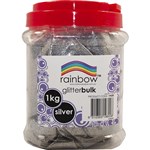RAINBOW GLITTER 1KG JAR SILVER