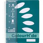 COLOURHIDE NOTEBOOK 5 SUBJECT 250 PAGES A4 TEAL GREEN