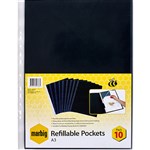 MARBIG DISPLAY BOOK REFILL A3 CLEAR PACK 10