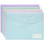 MARBIG DOCULOPE WALLET BUTTON CLOSURE A4 PASTEL ASSORTED