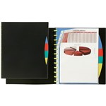 MARBIG KWIK ZIP DISPLAY BOOK REFILLABLE 10 POCKET WITH DIVIDERS A4 BLACK