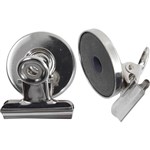 ESSELTE BULLDOG CLIP MAGNETIC ROUND 30MM SILVER PACK 2