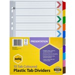 MARBIG DIVIDER REINFORCED 10TAB A4 ASSORTED