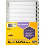 MARBIG DIVIDER MANILLA 131 TAB A4 BLACKWHITE