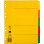 MARBIG EXTRA WIDE DIVIDER MANILLA 5TAB A4 BRIGHT ASSORTED