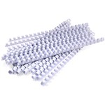 REXEL PLASTIC BINDING COMB ROUND 21 LOOP 8MM A4 WHITE BOX 100