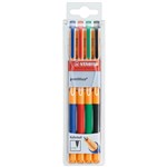 STABILO POINTVISCO ROLLERBALL PEN ASSORTED PACK 4