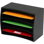 MARBIG DESKTOP ORGANISERS WOODEN 6 TIER BLACK