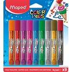 MAPED COLOR PEPS GLITTER GLUE 105ML TUBES ASSORTED PACK 9