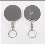 REXEL ID RETRACTABLE METAL KEY HOLDER REEL STEEL CABLE BLACK