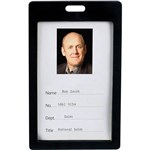 REXEL ID CARD HOLDER PORTRAIT BLACK PACK 6