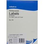 INITIATIVE MULTIPURPOSE LABELS 21UP 65GSM 635 X 381MM PACK 100