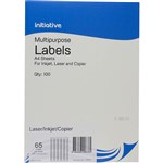 INITIATIVE MULTIPURPOSE LABELS 65UP 65GSM 381 X 212MM PACK 100