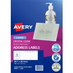 AVERY 958061 L7563 CRYSTAL CLEAR ADDRESS LABEL LASER CLEAR 14UP PACK 10
