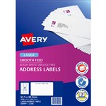 AVERY 959090 L7160 ADDRESS LABEL SMOOTH FEED LASER 21UP WHITE PACK 250