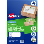 AVERY 959128 L7159EV ECO FRIENDLY LABELS LASER 24UP WHITE PACK 20