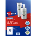 AVERY 959164 L6112C MULTIPURPOSE LABELS 40MM ROUND CLEAR PACK 240
