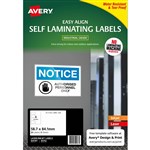 AVERY 959187 SELF LAMINATING LABELS 4UP 58 X 84MM PACK 5