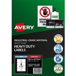 AVERY 959209 REMOVABLE HEAVYDUTY LABELS 991 X 677MM WHITE PACK 20
