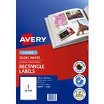 AVERY 959767 L7767 PHOTO QUALITY MULTIPURPOSE LABEL LASER 1UP GLOSS WHITE PACK 25