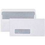 CUMBERLAND DL ENVELOPES SECRETIVE WALLET WINDOWFACE SELF SEAL 80GSM 110 X 220MM WHITE BOX 500