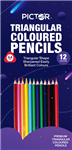PICTOR DOMS TRIANGULAR COLOURED PENCILS 30MM PACK 12