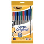 BIC CRISTAL BALLPOINT PENS MEDIUM ASSORTED PACK 10