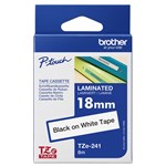 BROTHER TZE241 LAMINATED LABELLING TAPE 18MM BLACK ON WHITE