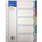 INITIATIVE DIVIDERS PP 5 TAB A4 ASSORTED COLOURS