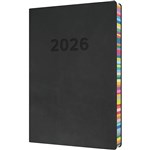 COLLINS RAINBOW EDGE ED151U96 DIARY DAY TO PAGE A5 CHARCOAL