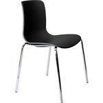 DAL ACTI CHAIR 4LEG CHROME FRAME BLACK POLYPROP SHELL 400MM