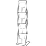 DEFLECTO PORTABLE CONCERTINA DISPLAY STAND A4 CHROMECLEAR