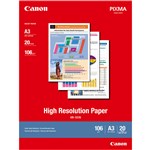 CANON HR101 HIGH RESOLUTION PHOTO PAPER 106GSM A3 WHITE PACK 20